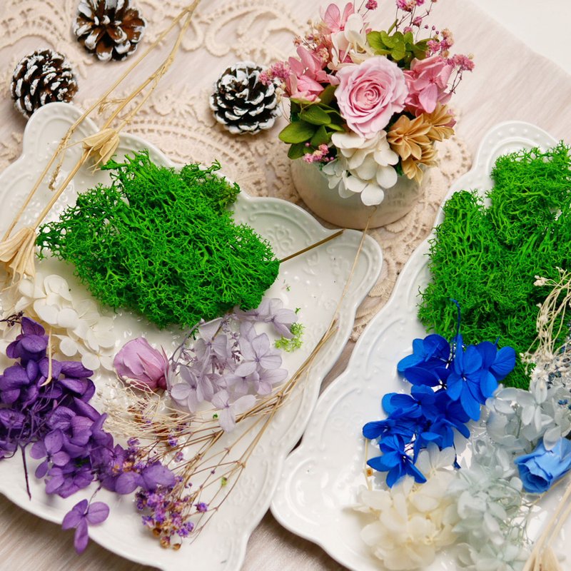 不凋玫瑰圓桌花材料包 極度花燥 永生花 花禮 - 花藝/盆栽/植栽 - 植物．花 多色