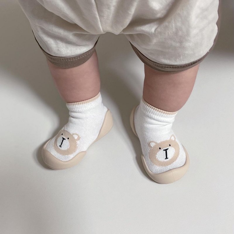 Korean Ggomoosin toddler socks and shoes-Milk Tea Bear - Baby Shoes - Other Materials 