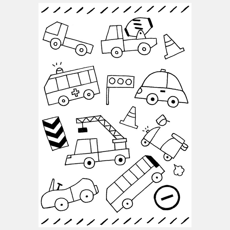 Embroidery transfer drawings - 2 sets of cars and cars - เย็บปัก/ถักทอ/ใยขนแกะ - กระดาษ 