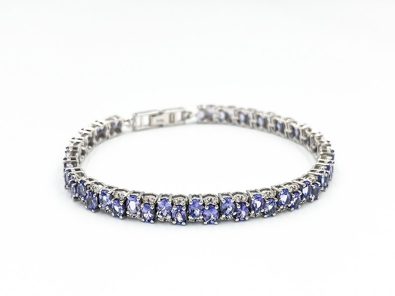 Tanzanite Bracelet 925 Sterling Silver Hand-Inlaid Mother's Day Gift - Bracelets - Gemstone 