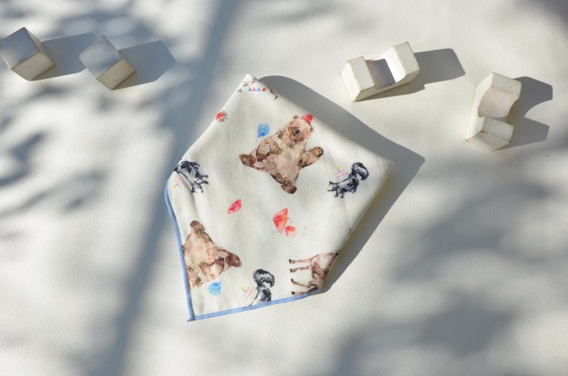 Organic cotton double-sided saliva towel/woodland vs cactus/original print - Bibs - Cotton & Hemp 