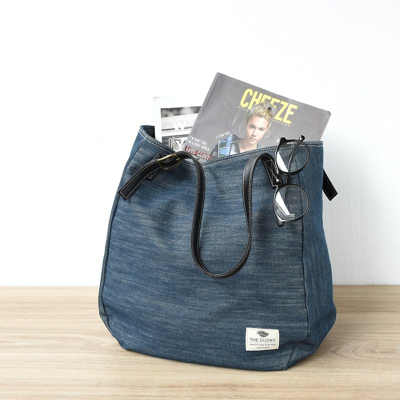 sack tote - blue jeans - Handbags & Totes - Cotton & Hemp Blue