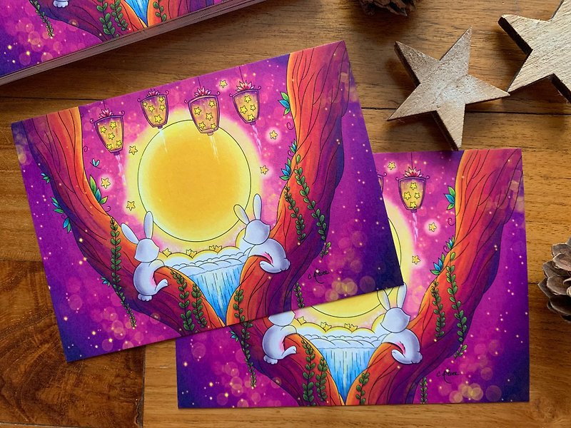 Midautumn full moon postcard - Cards & Postcards - Paper Purple