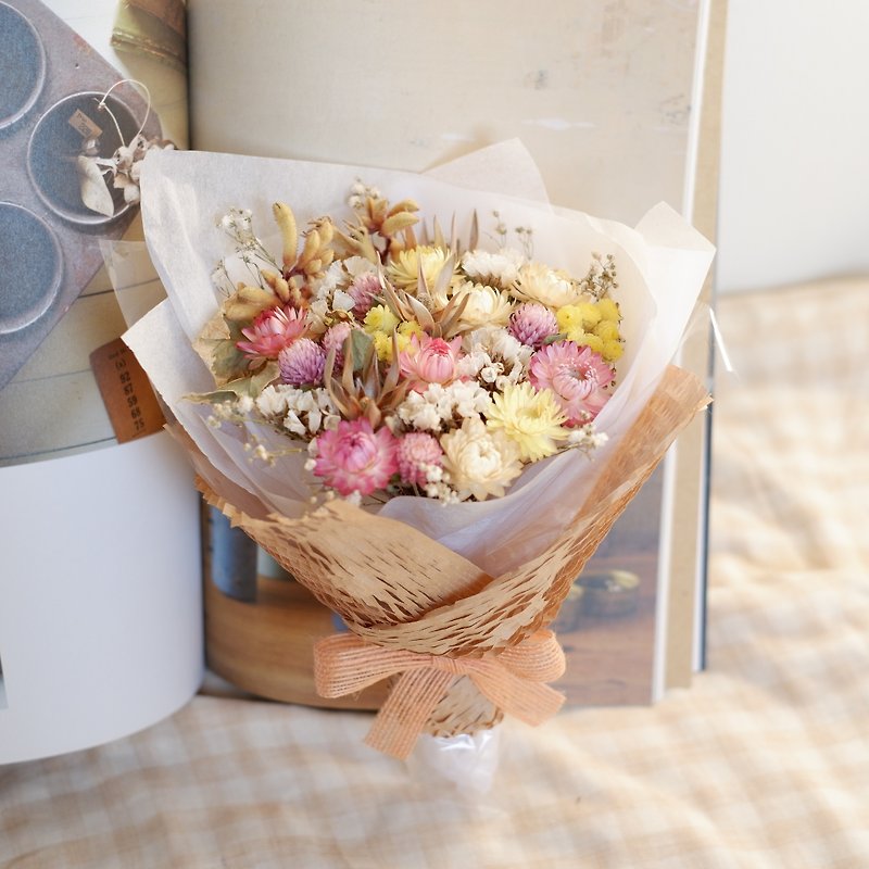 Unable to continue | pink and yellow withered flowers bouquet wedding small gifts gifts wedding arrangements bridesmaid house home furnishings decorations office small things healing Valentine's Day barrise spot - Plants - Plants & Flowers 