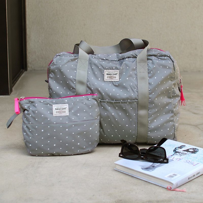 新版~柔星收納旅行袋-灰色_100420 - 側背包/斜背包 - 聚酯纖維 灰色
