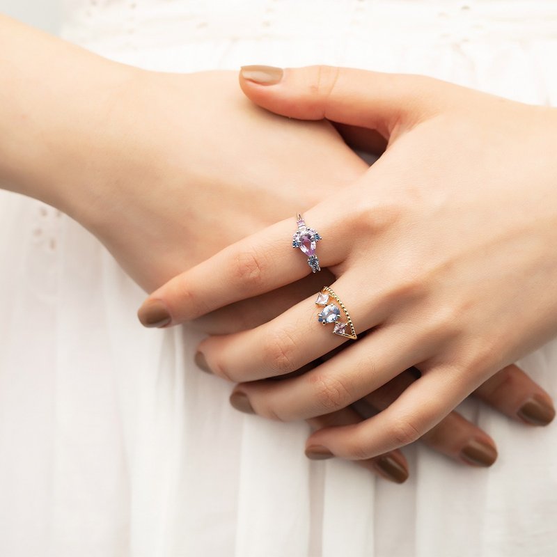 【PurpleMay Jewellery】18K金 紫色藍寶 戒指 - R052 - 戒指 - 寶石 紫色