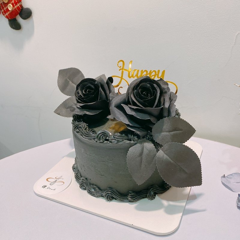 黑玫瑰蛋糕 生日蛋糕 全黑系列 蛋糕 甜點 紀念日 鑠甜點 客製化 - 蛋糕/甜點 - 新鮮食材 