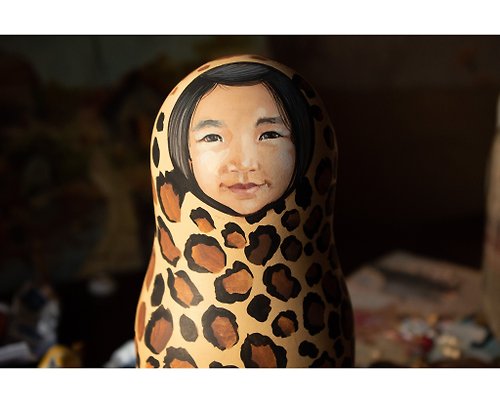 FirebirdWorkshop Custom nesting dolls Matryoshka portrait from photo