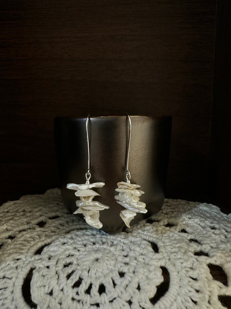 Handmade silver jewelry - baroque pearls, hanging earrings, earrings, natural irregular pearls - Earrings & Clip-ons - Sterling Silver Silver