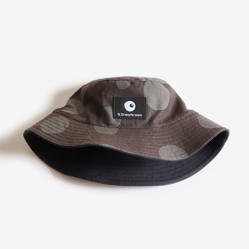 polka dot bucket hat - Hats & Caps - Cotton & Hemp Brown