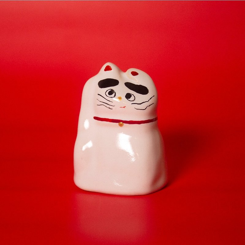 Street Lucky Lucky Cat_mi-mi-mauh-mauh Mi Mi Cat Series_#022 - Items for Display - Pottery White