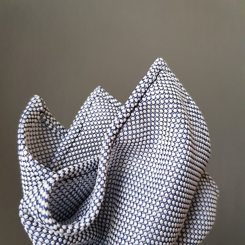 Pocket Square - Blue White Dot - Handkerchiefs & Pocket Squares - Polyester 