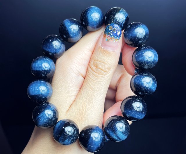 Collection-level best black body blue tiger eye stone bracelet