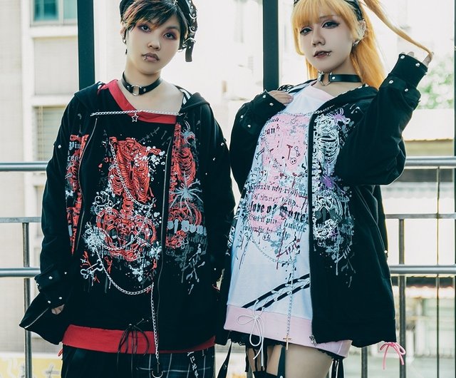 tattoo fashion punk tarnished specimen rib cage ear hooded