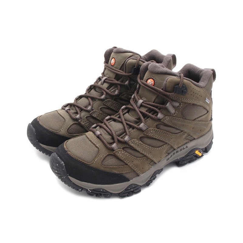MERRELL (Male) MOAB 3 SMOOTH MID GTX Waterproof Suburban Mountain Hiking Medium Tube Shoes Men's Shoes-Military Green - Men's Running Shoes - Waterproof Material 