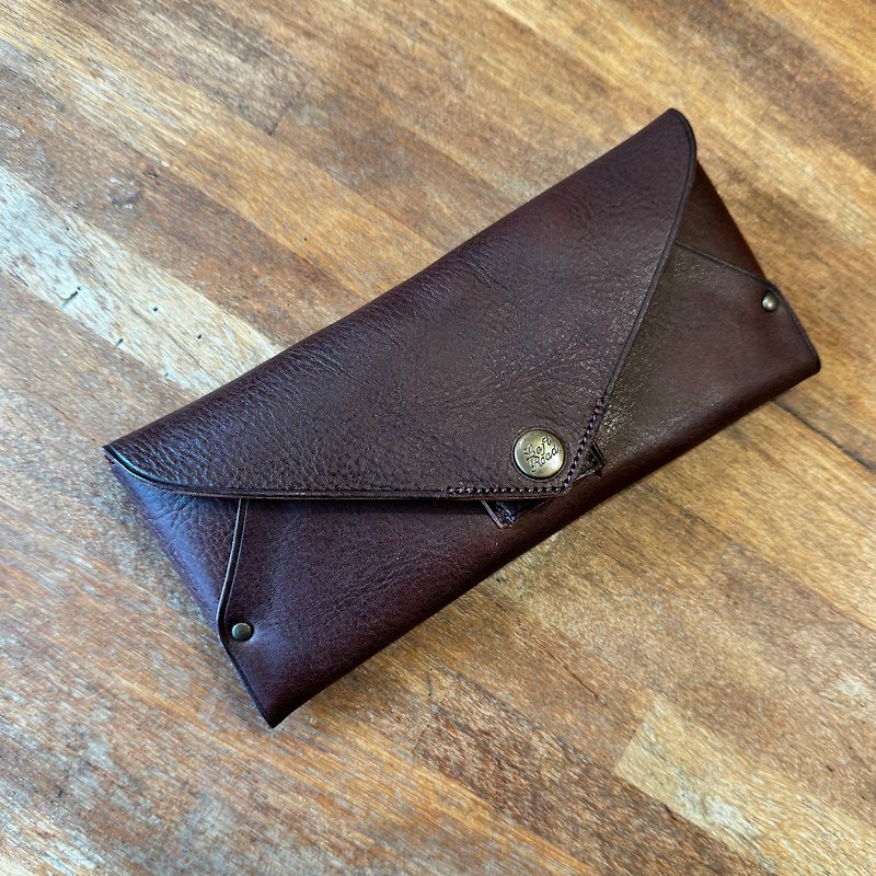 zipper wallet - dark brown - กระเป๋าสตางค์ - ทองแดงทองเหลือง สีนำ้ตาล