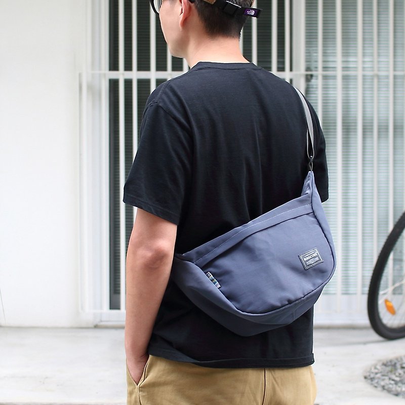Augustin water resistant storage shoulder bag-Blue Grey_100308 - Messenger Bags & Sling Bags - Polyester Blue