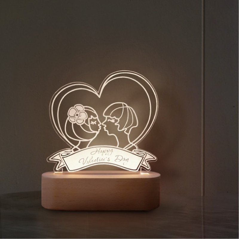 LED Night Light, Valentine's Day Gift, 3D Illusion Light,Bedroom Decor,Desk Lamp - Lighting - Plastic Transparent