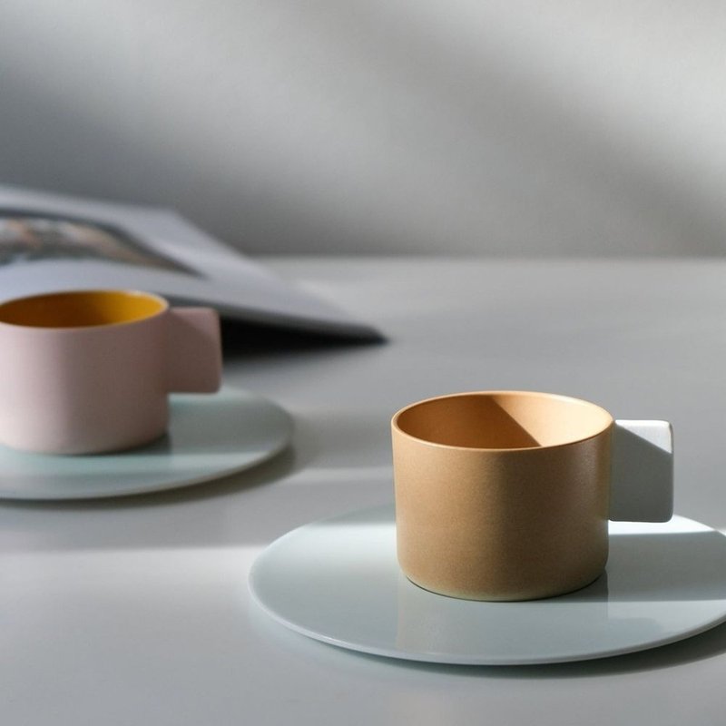 [Christmas Gift] Gradient Coffee Cup and Plate Set - แก้วมัค/แก้วกาแฟ - เครื่องลายคราม หลากหลายสี