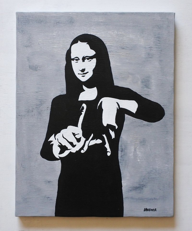 【IROSOCA】MONA LA　キャンバス絵画　F6サイズ原画 - ポスター・絵 - その他の素材 ブラック