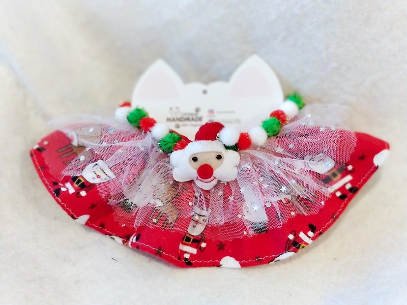 Christmas Christmas Santa Claus Christmas Deer Pet Scarf / Necklace - Collars & Leashes - Cotton & Hemp Pink
