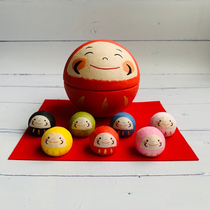 Happy Smiling Eyes Dharma - Hollow - Japanese and Paper Mascot - ของวางตกแต่ง - กระดาษ 