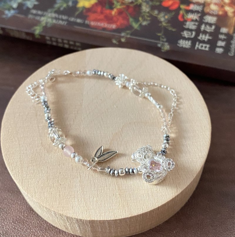 ʚ(圓的兔几)ɞ 金屬手鍊 ๑鈦赫茲小熊 - 手鍊/手環 - 其他金屬 銀色