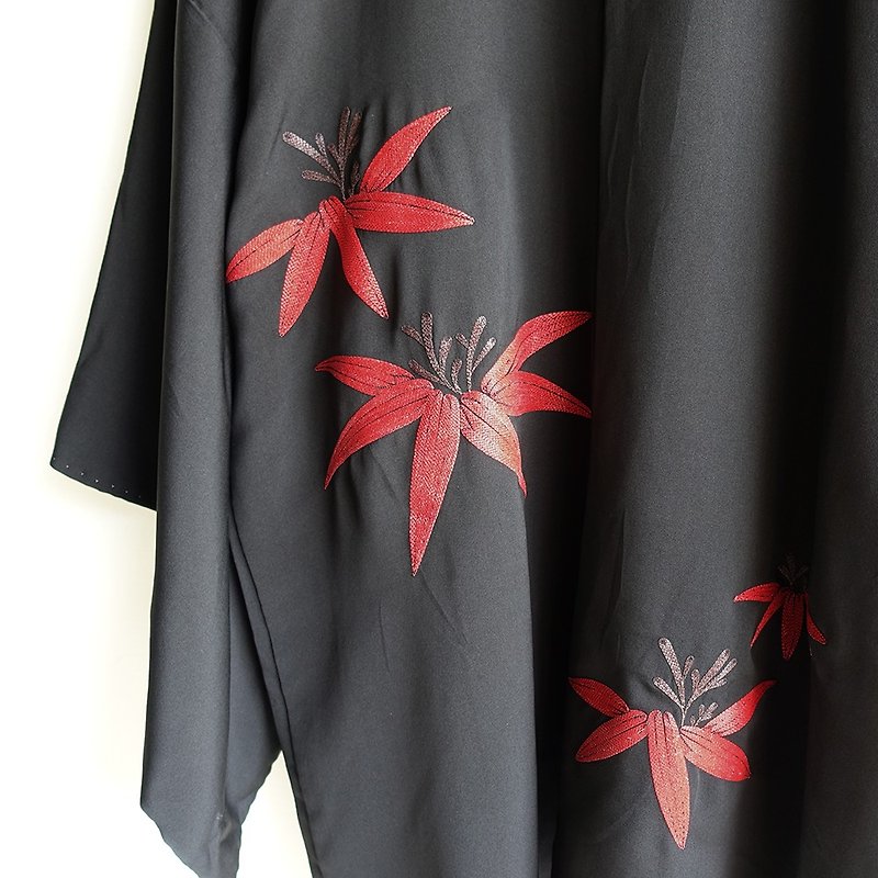 │Slowly │ Japanese antique - light kimono long version of the jacket O5. │ ancient. Vintage. Retro. - Women's Casual & Functional Jackets - Polyester Multicolor
