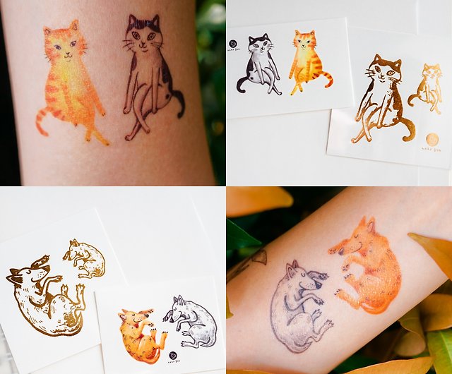 Cat Temporary Tattoos By Kate Broughton  notonthehighstreetcom