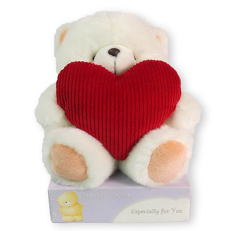 FF 8-inch nap / white Teddy Bear Valentine's Day [] - ตุ๊กตา - วัสดุอื่นๆ ขาว