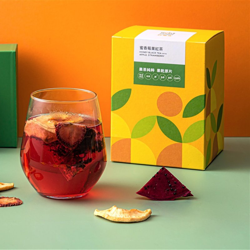 有果乾茶-蜜香莓果紅茶每日隨身包6包/盒_內附蘋果、草莓果乾 - 茶葉/茶包/水果茶 - 其他材質 綠色