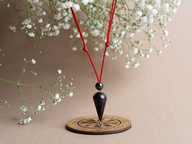 Shungite Red Pendulum - Necklaces - Stone Red