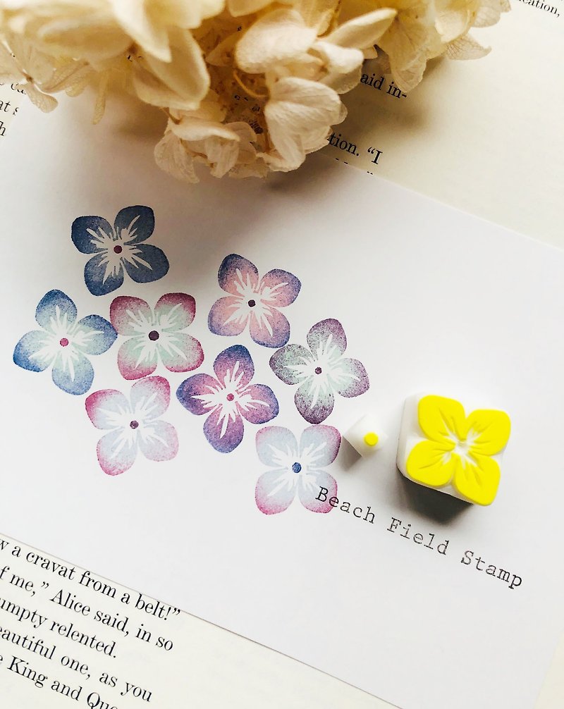 Hydrangea multicolor push rubber stamp - Stamps & Stamp Pads - Other Materials 