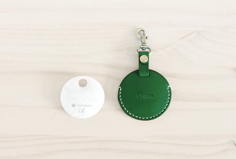 Gogoro 掛鉤鑰匙皮套 | 客製名字 | 草墨綠 - 鑰匙圈/鑰匙包 - 真皮 綠色