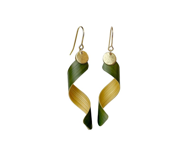 Trace of Nature - Bamboo Earring - Earrings & Clip-ons - Bamboo Green