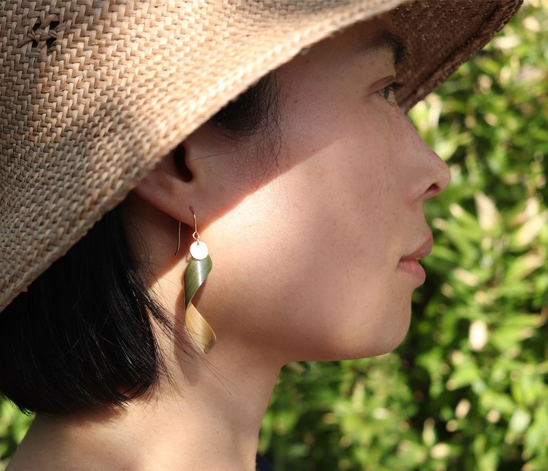 自然的路徑 - 台灣桂竹耳環 Trace of Nature - Bamboo Earring - 耳環/耳夾/耳骨夾 - 竹 綠色