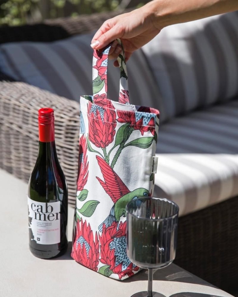 South Africa aLoveSupreme Wenqing hand-painted red wine bag_classic cream white emperor flower - Handbags & Totes - Cotton & Hemp 