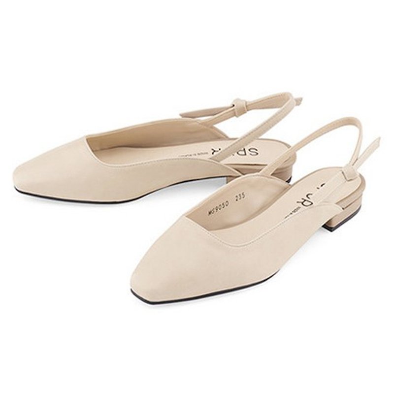 PRE-ORDER – SPUR Tie up slingback MS9050 BEIGE - Women's Leather Shoes - Faux Leather 