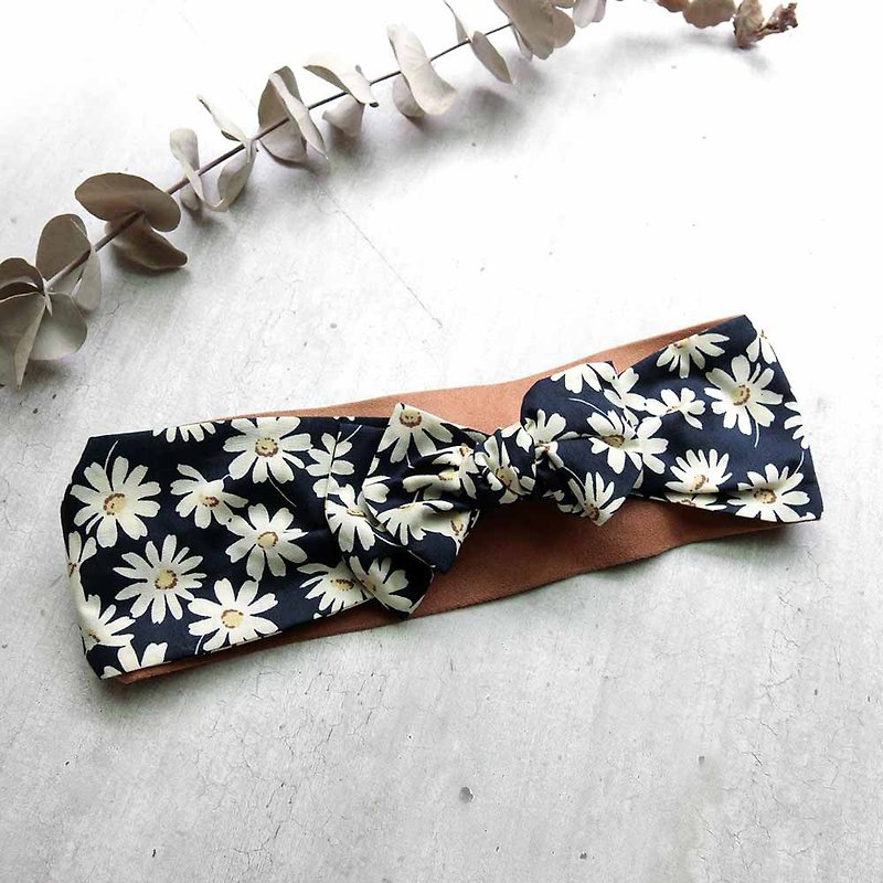 Small daisies double-layer two-piece hair band - Headbands - Cotton & Hemp Blue
