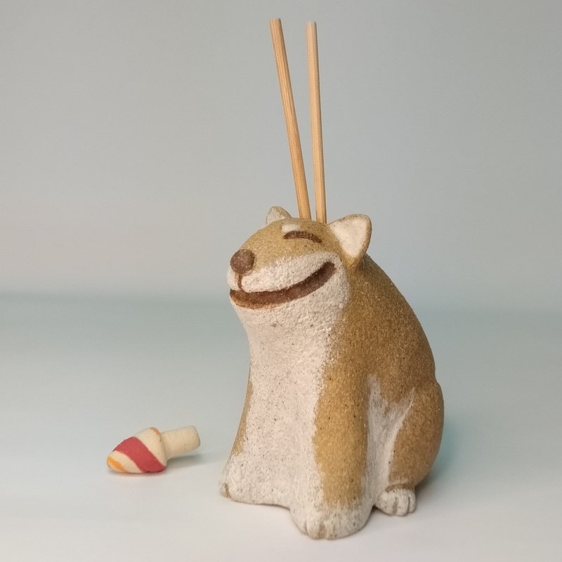 Shiba Inu diffuser bottle/handmade pottery/original - น้ำหอม - ดินเผา 