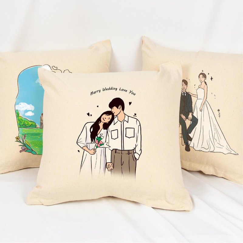 [Customized gifts] Square pillow/can be customized in large quantities/wedding favors/bridesmaid gifts - หมอน - ไฟเบอร์อื่นๆ 