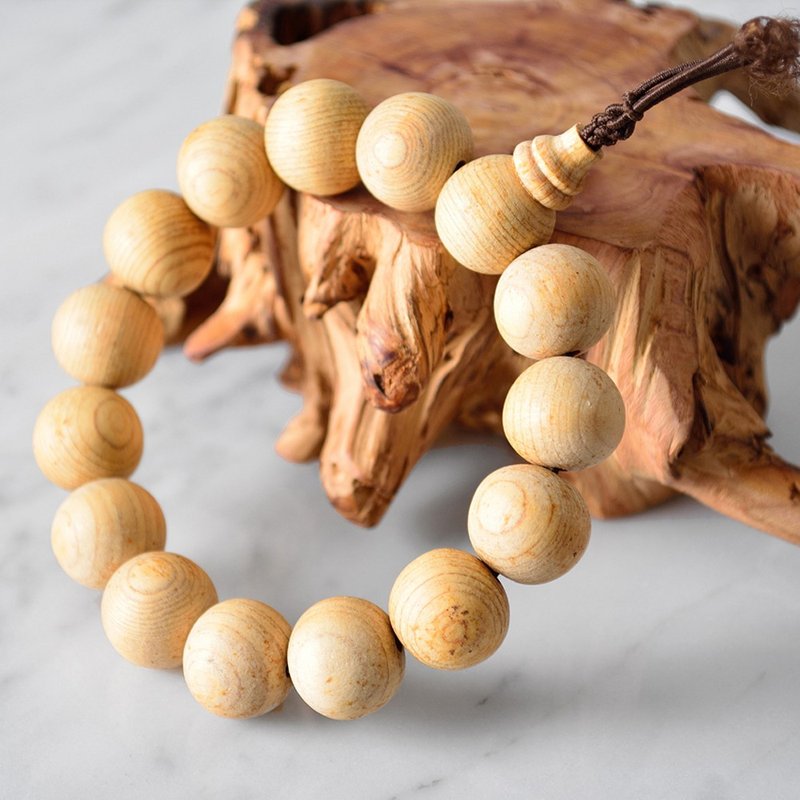 Vietnamese Cypress Rosary Beads (Large)-Free Vietnamese Cypress Rosary (Small) - Bracelets - Wood Brown