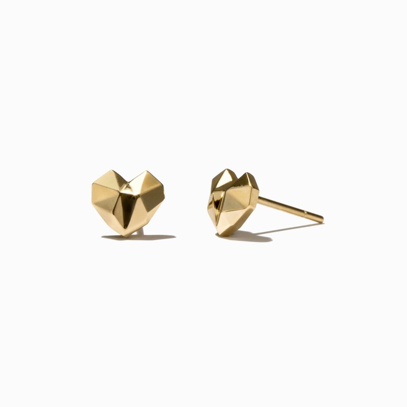 Mini Angular Heart earring 14k - Earrings & Clip-ons - Other Metals Multicolor