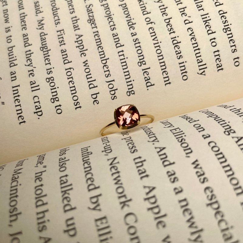 The Mono - 天然蜜桃粉紅碧璽 (0.90ct ) 18k黃金戒指 - 戒指 - 貴金屬 