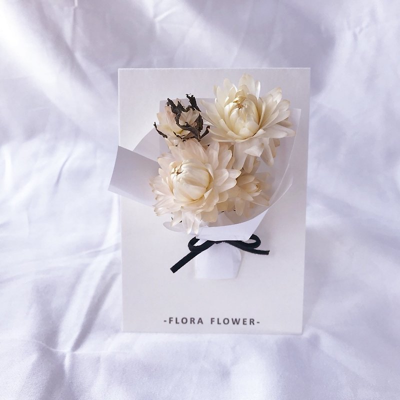 Dry flower card - Hermes paper / dried flower / hand card / birthday card / opening card / congratulatory card - การ์ด/โปสการ์ด - พืช/ดอกไม้ สีเหลือง