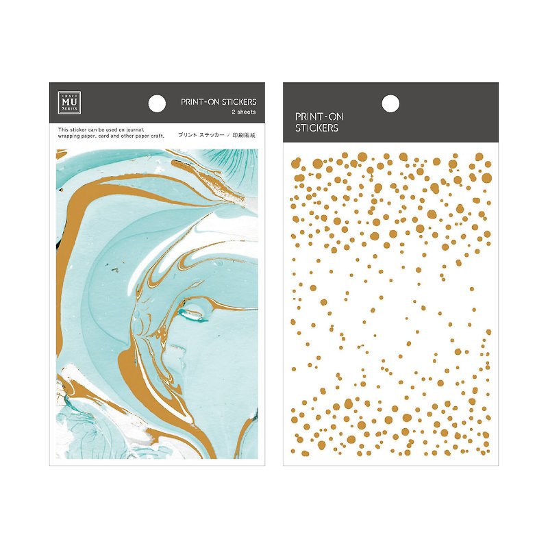 【Print-On Stickers】| 紋理系列59-金藍水波 | 手帳、DIY好朋友 - 貼紙 - 其他材質 金色