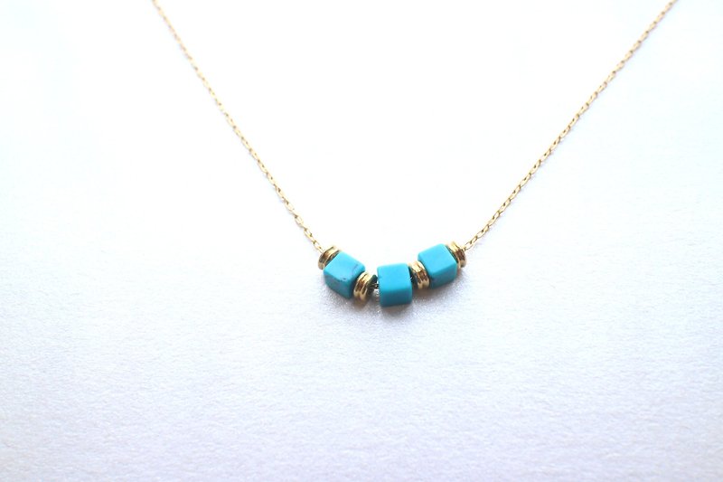 Blue island-Brass necklace - Necklaces - Copper & Brass Multicolor