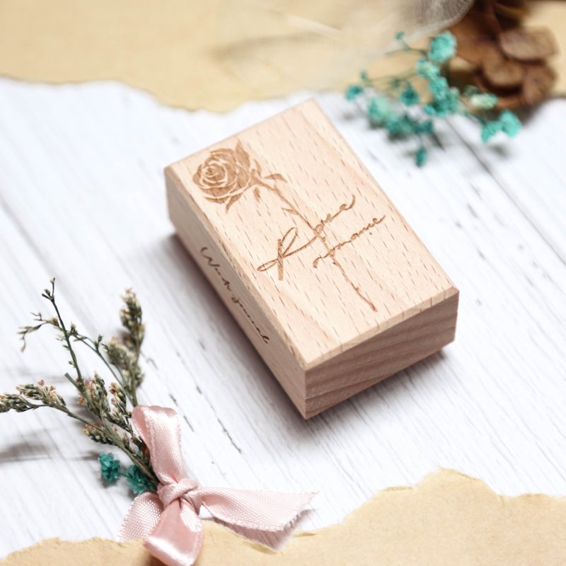 【Rose Romance】Stamp - Stamps & Stamp Pads - Wood Khaki