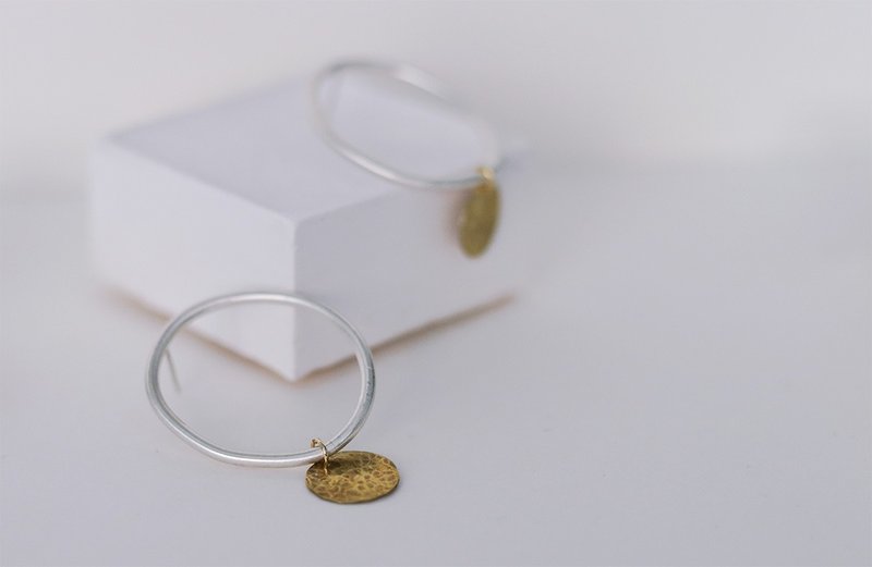 Sanshan-TM Track Earrings - ต่างหู - เงินแท้ สีเงิน