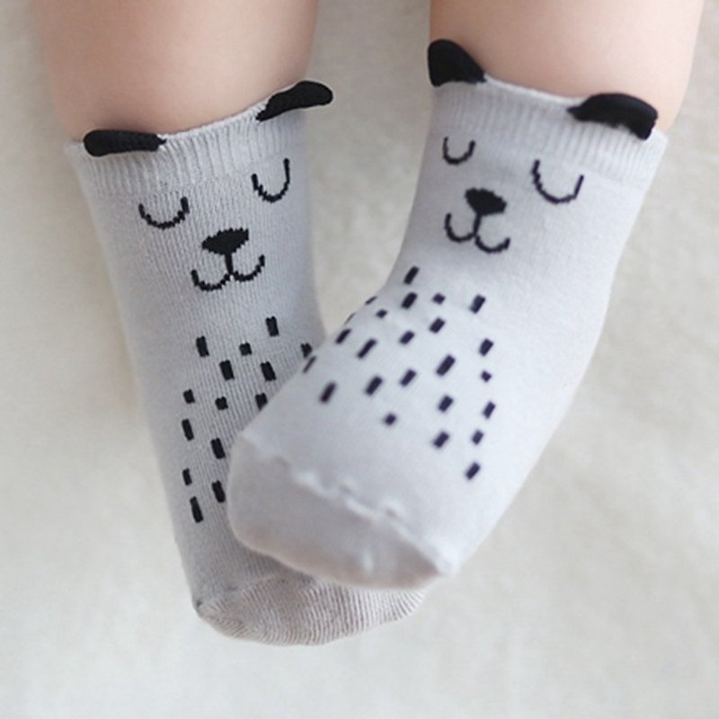 Happy Prince Animal Doodle Children's Socks (2 colors) made in Korea - ถุงเท้าเด็ก - ผ้าฝ้าย/ผ้าลินิน หลากหลายสี